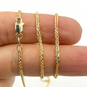 14K Solid Gold Wheat Chain